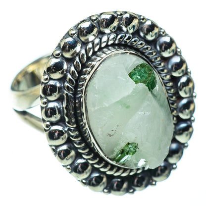 Green Tourmaline In Quartz Rings handcrafted by Ana Silver Co - RING50462