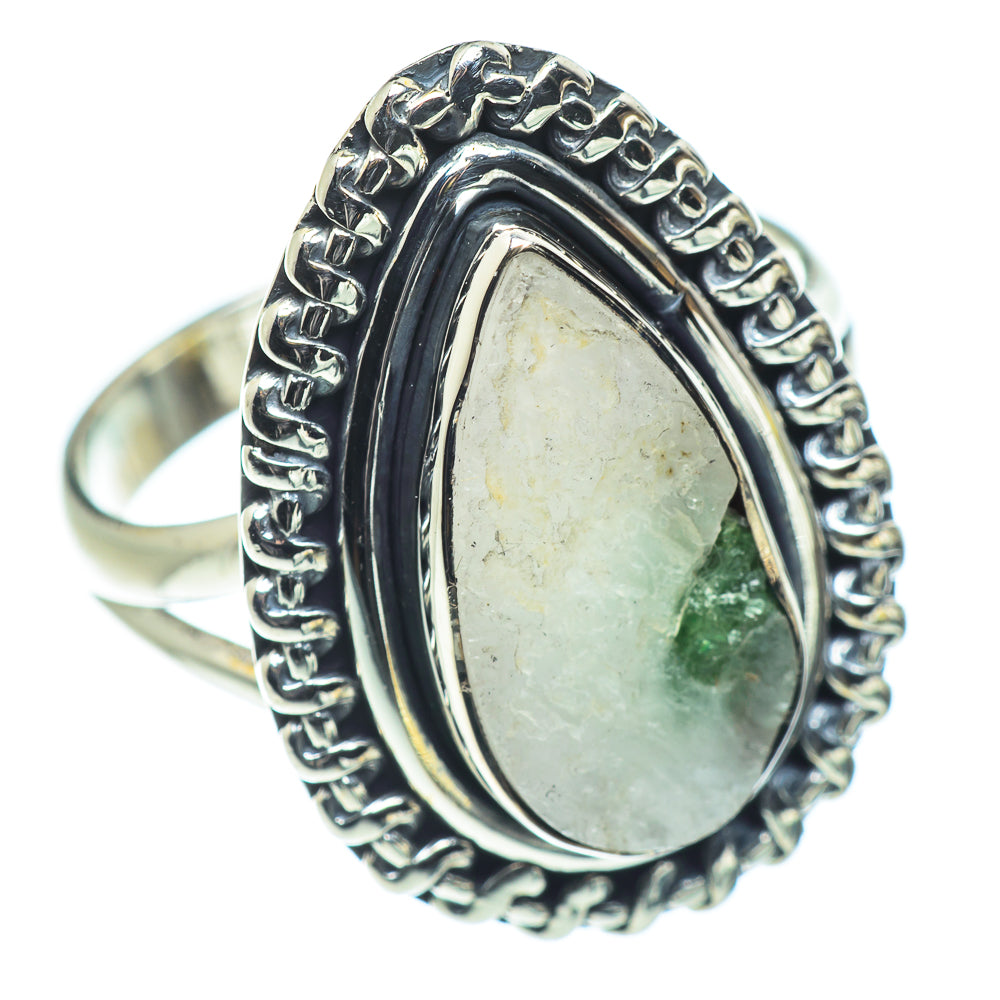 Green Tourmaline In Quartz Rings handcrafted by Ana Silver Co - RING55504