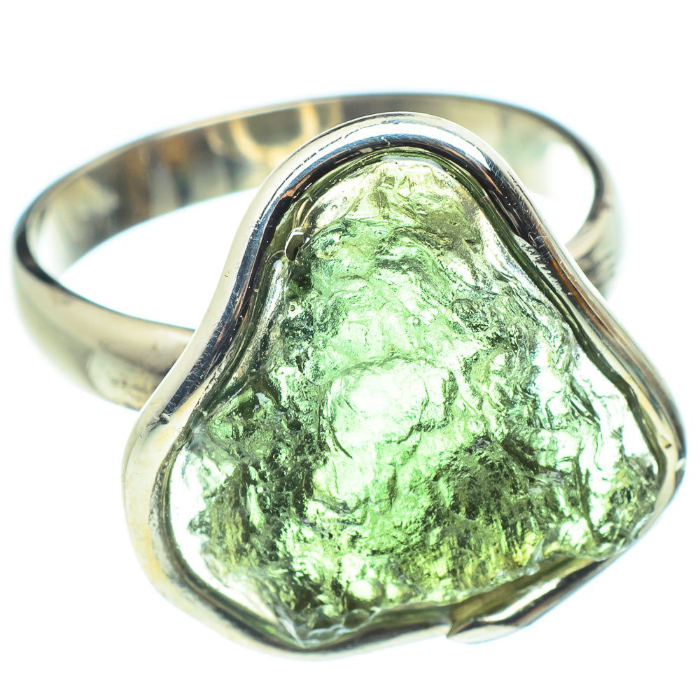 Czech Moldavite Rings handcrafted by Ana Silver Co - RING58193