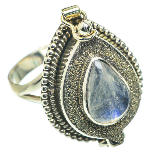 Rainbow Moonstone Rings handcrafted by Ana Silver Co - RING64288