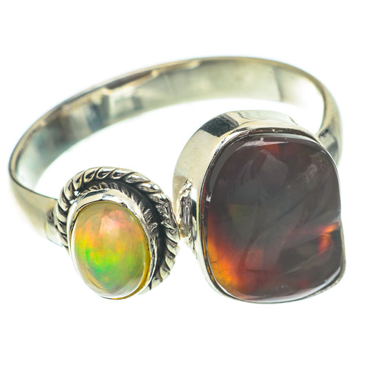 Mexican Fire Agate Rings handcrafted by Ana Silver Co - RING64477