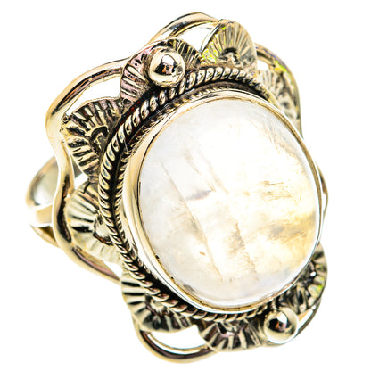 Rainbow Moonstone Rings handcrafted by Ana Silver Co - RING74976