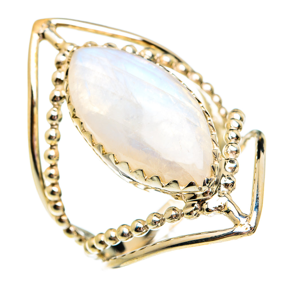 Rainbow Moonstone Rings handcrafted by Ana Silver Co - RING74979