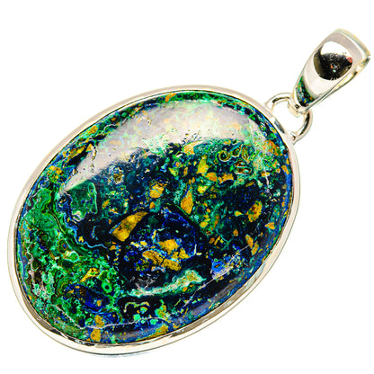 Azurite In Malachite Pendant 2" (925 Sterling Silver) PD36348